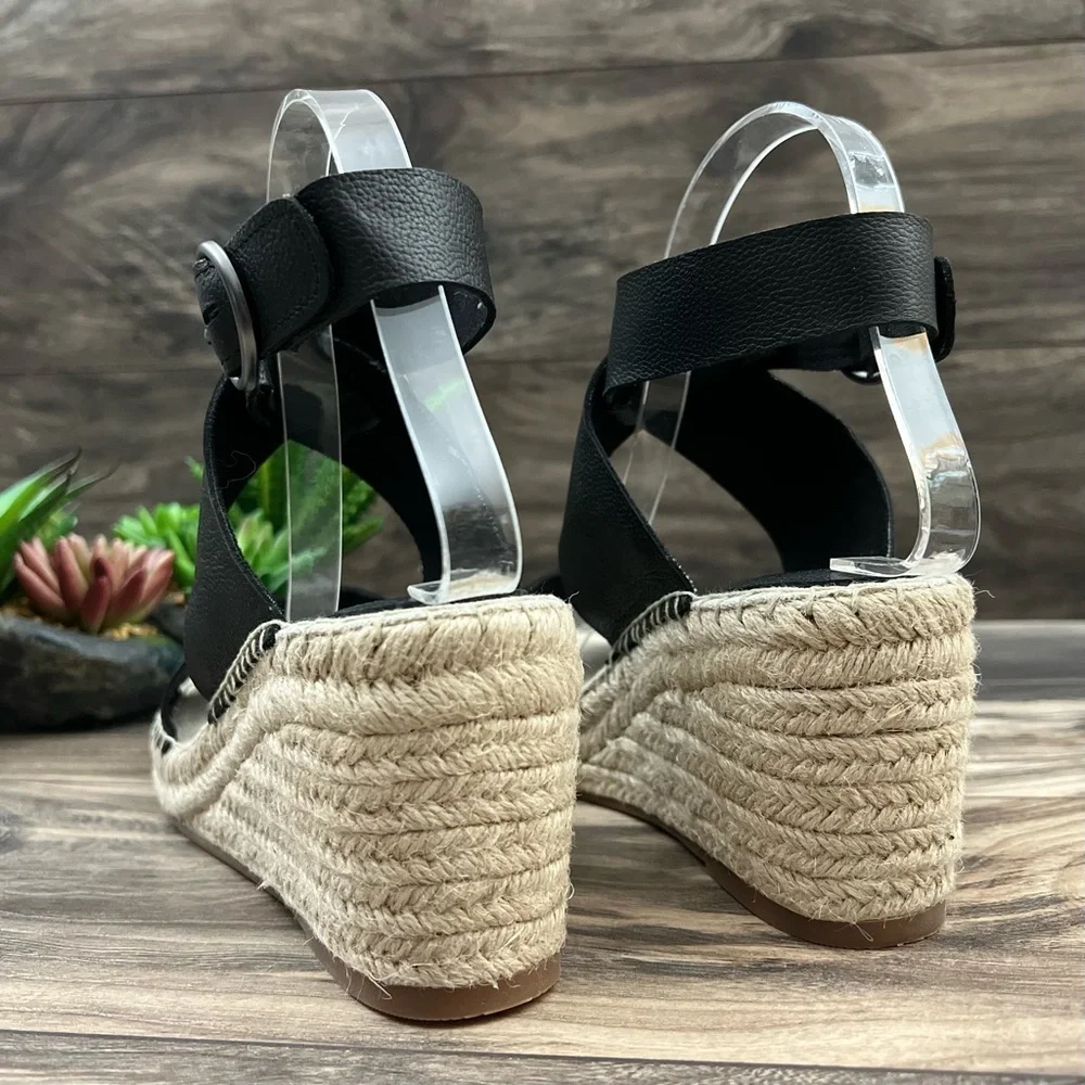 NEW Splendid Addie Leather Ankle Strap Espadrille Wedge Sandal 8M